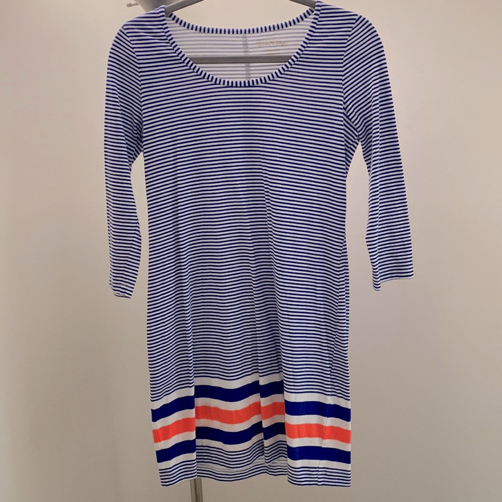 Lilly Pulitzer Marlowe T-Shirt Dress Blue Stripe Small